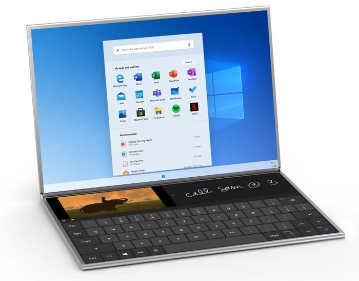 除了实体键盘外，虚拟键盘在Windows 10X中也很搭配